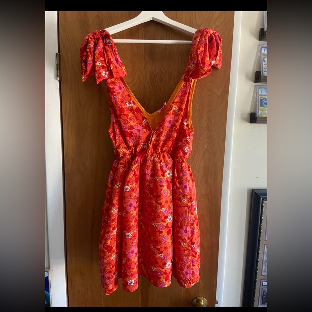 Buddy Love Orange and Red Floral Dress